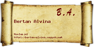 Bertan Alvina névjegykártya